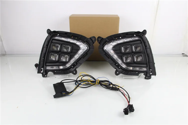 2 шт. DRL Светодиодный дневной светильник колпак противотуманных фар LED с желтым