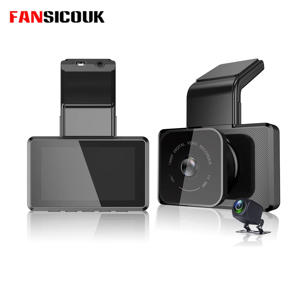  Mini Car DVR Dual Cameras 3'' HD 1080P GPS Tracker Dash Cam WiFi Loop Recording Parking Monitor Vid