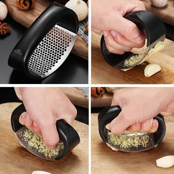 

Hot Multi-function Manual Garlic Presser Curved Garlic Grinding Slicer Chopper Stainless Steel Garlic Press Cooking Gadgets Tool