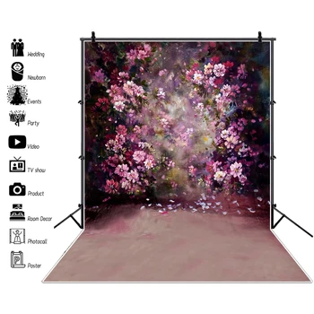 

Laeacco Vinyl Backgrounds Watercolor Flowers Petal Spring Wallpaper Baby Newborn Portrait Photographic Backdrops Photo Studio