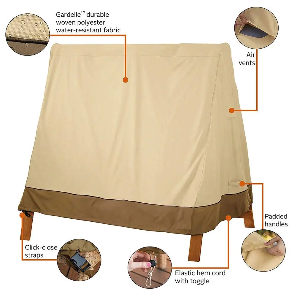

Outdoor Three-seat Swing Cover Veranda A-Frame For Garden Courtyard Accessories Waterproof Canopy Swing Protection Cover