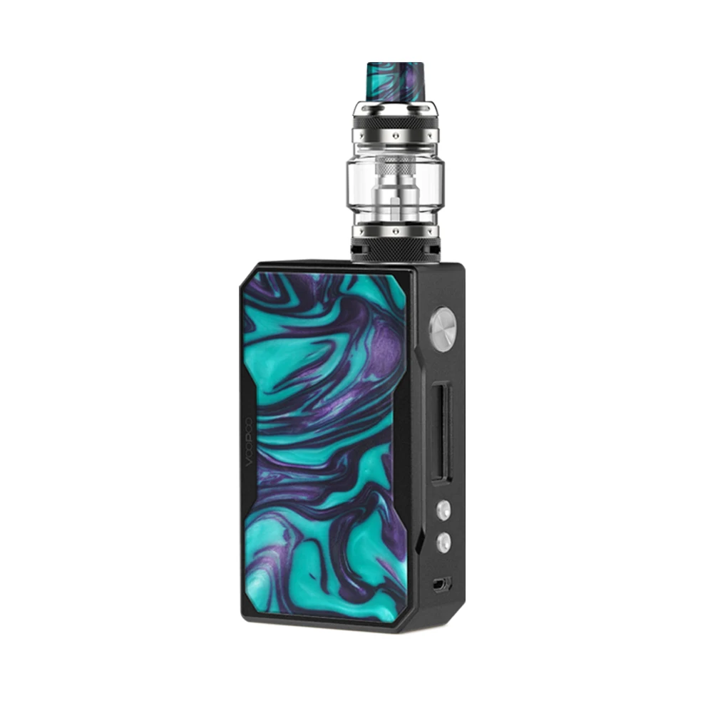 VOOPOO Black Drag 157 Вт TC Mod коробка Vape комплект смоляная пластина Uforce T1 Танк мод Vape комплект подходит Двойной 18650 батарея электронная сигарета - Цвет: Turquoise