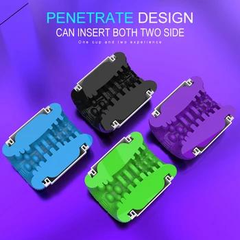 Double Channel Male Masturbation Cup Pocket Pussy Glans Stimulator Oral Sex Airplane Cup Artificial Vagina Sex Toys For Men 2