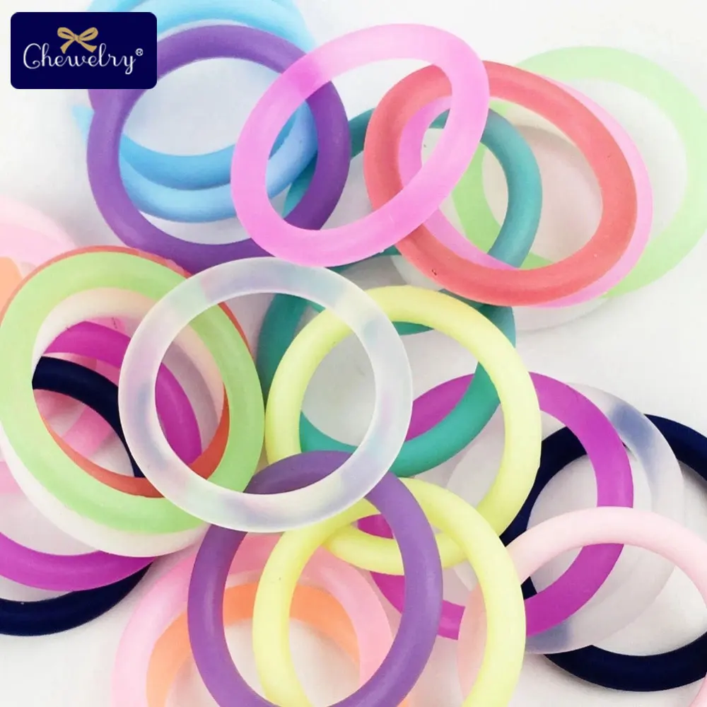 

40PC Round Baby Silicone Beads Food Grade Teething Rodent Ring Nursing Necklace Bracelet Toys Chrismas Gift For Children Product