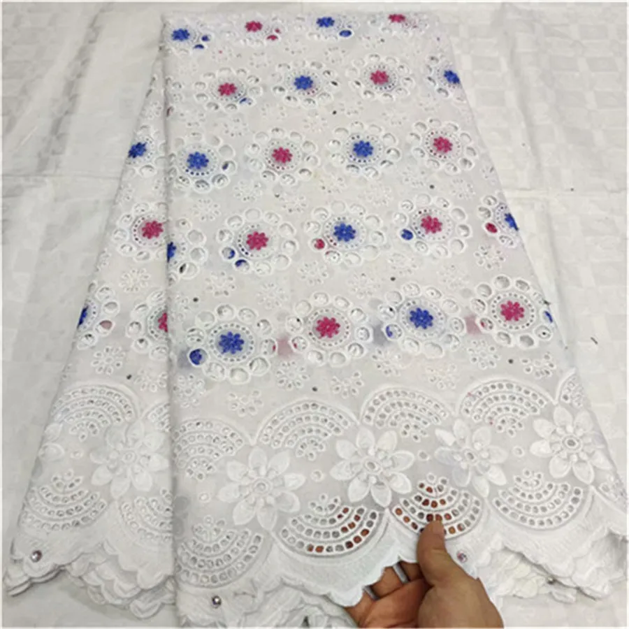 5 ярдов швейцарская кружевная ткань последние с крупным бисером вышивка африканские хлопчатобумажные ткани швейцарская вуаль кружева популярный Дубай Стиль