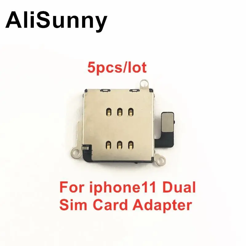 AliSunny 5 шт. для Iphone 11 XR устройство чтения двух Sim карт лоток слот карты гибкий кабель запасная часть|Адаптеры SIM