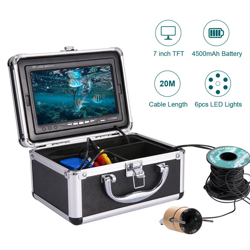 Video Fish Finder Camera Kit LCD Monitor Winter Underwater Ice Fishing Manual Backlight Boy's Gift 7 Inch fish finder