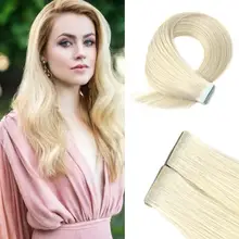 Vlasy, 20 дюймов, двухслойные волосы remy, Натуральные Прямые волосы для наращивания на ленте, 2,5 г/шт