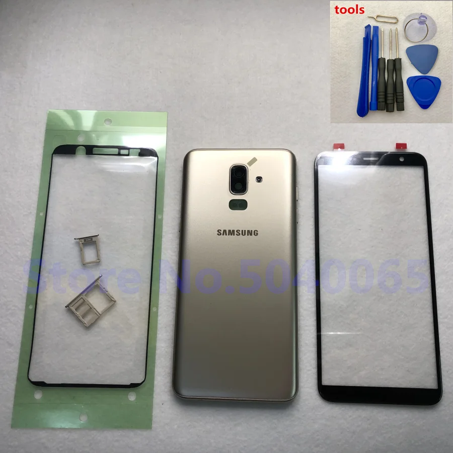 Для samsung Galaxy J8 J810 J810F J810G J810DS ЖК передняя панель рамка полный промежуточный Корпус задняя крышка J8 переднее стекло