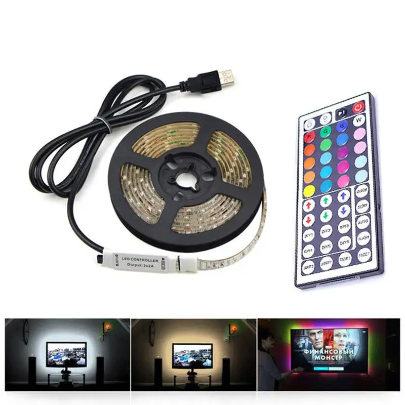 #cheap USB LED Strip lamp 2835SMD DC5V Flexible LED light Tape Ribbon 5M HDTV TV Desktop Screen Backlight Bias lighting backlight