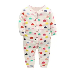 Живописная детская одежда для маленьких девочек зимняя одежда для новорожденных девочек полноцветная хлопковая одежда с длинными