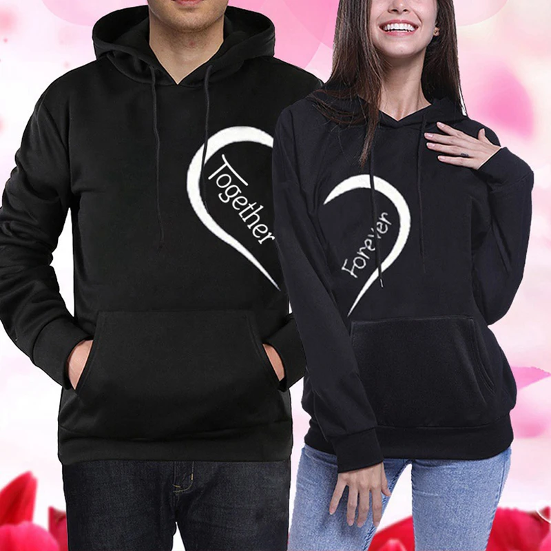 

TOGETHER FOREVER LOVE Printed Couple Hoodies Women Men Sweatshirt Lovers Couples Chothes Hoodie Casual Pullovers Best Gift