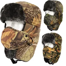 Камуфляжная шляпа-ведерко кепки наружная ветрозащитная зимняя рыболовная утолщенная флисовая маска для лица охотничья походная альпинистская Лыжная Шапка защита ушей