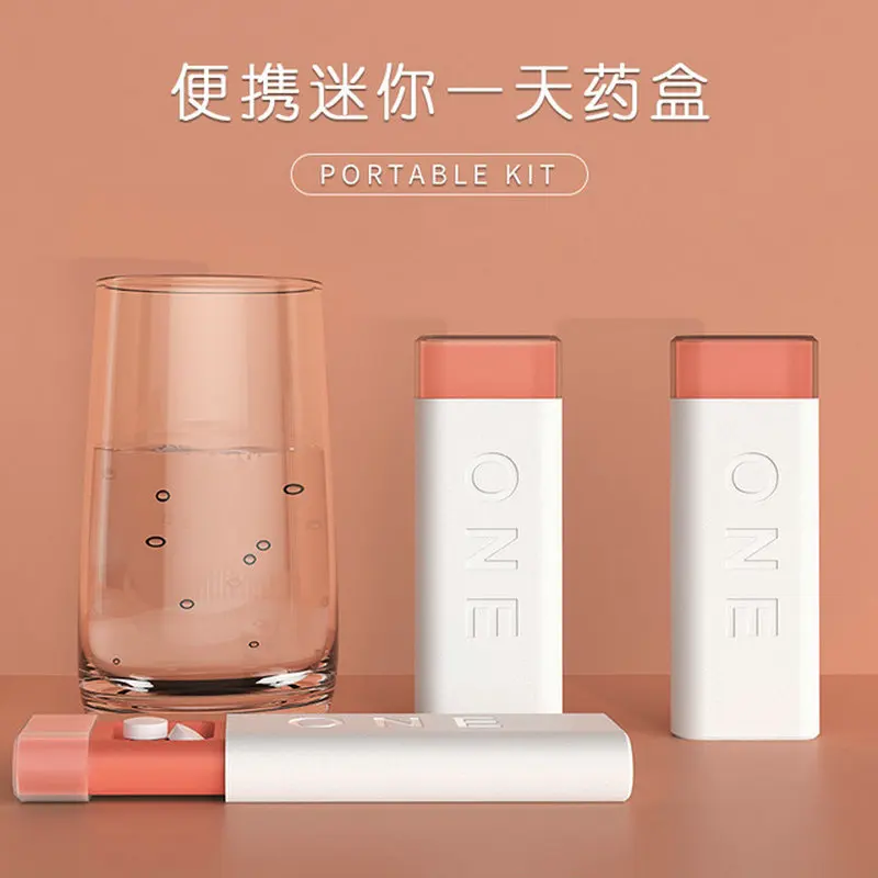 

Pill Box Portable Mini One-day Dispensing Fresh Wind Portable Storage Medicine Pill Sealed Box