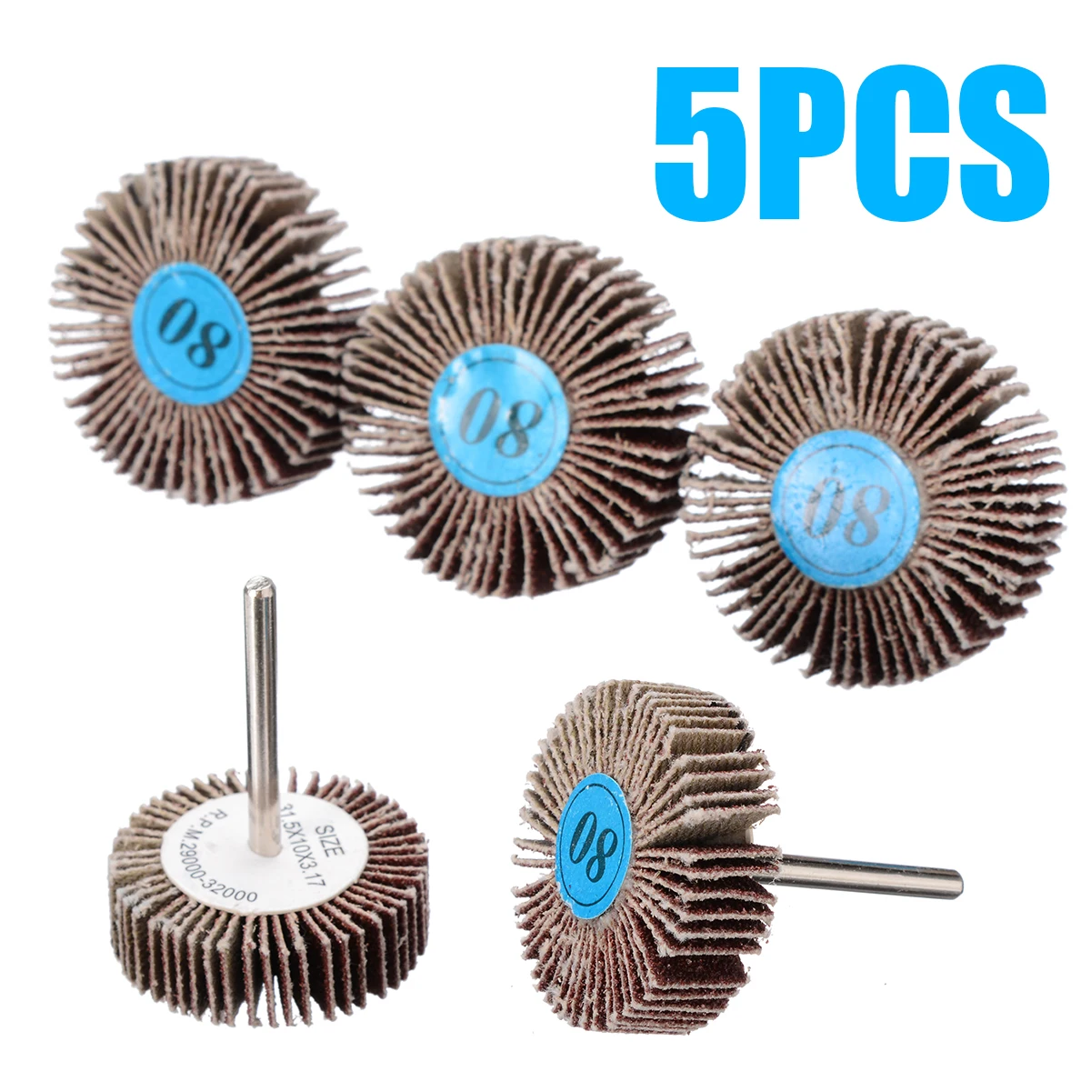 

5pcs 32mm Grit 80# Grinding Sanding Sandpaper Flap Wheel Discs For Rotary Tool Shutter Polishing Wheel