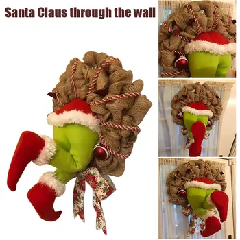 

How The Grinch Stole Christmas Burlap Wreath Christmas Garland Decorations Super Cute and Lovely Great Gifts for Friends MDJ998