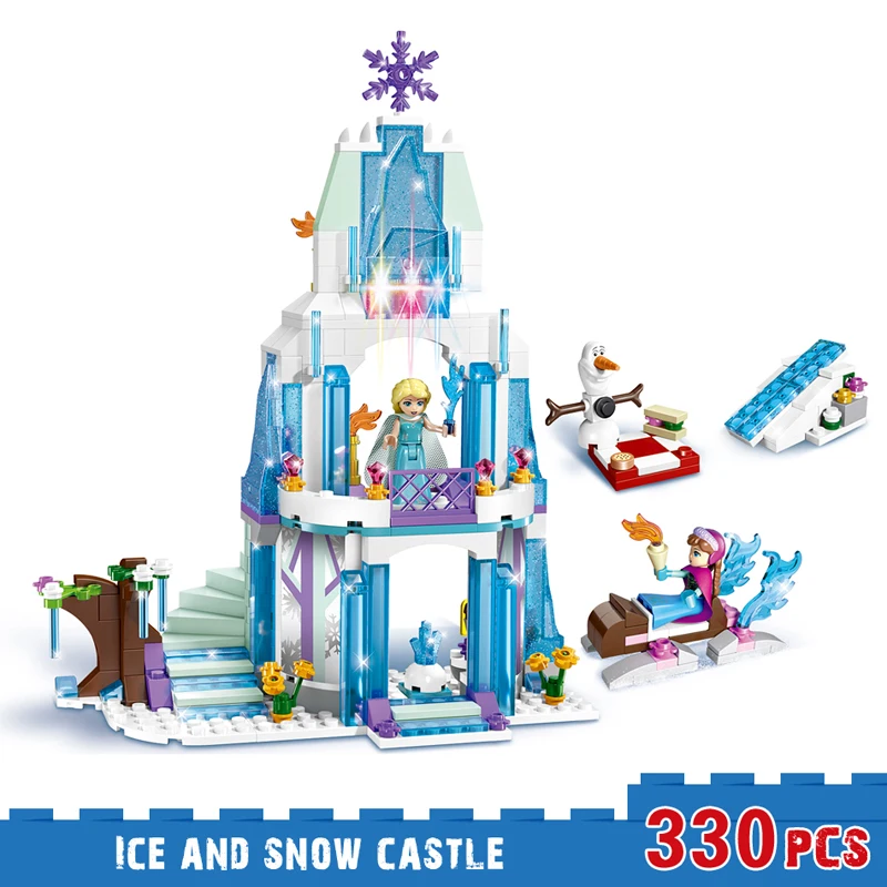 

Princess Series Elsa Anna Magical Ice Castle Model Building Blocks Compatible With Lepining Harmless Assemble Educational Toys