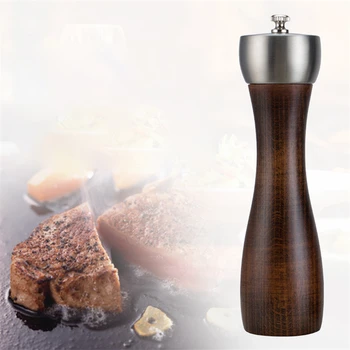 

Wooden Manual Salt Pepper Mill Grinder For Kitchen Cooking Spice Grinder Pepper Shaker Kitchen Mill Muller 5/6/8 inch