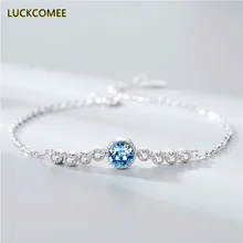 

Original Ocean Heart S925 Sterling Silver Bracelet Women's High Grade Natural Crystal Bracelet Jewelry Pandora 925 Original 19cm
