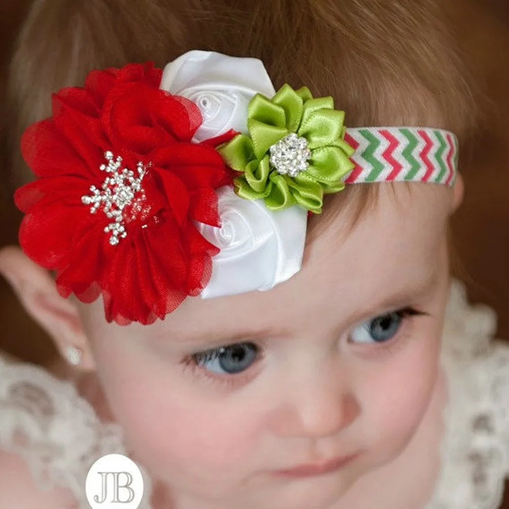 

Kids Girl Baby Cute Headbands Children Christmas Ornaments Holiday Clothing Accessories Baby Chiffon Flower Hair Headbands