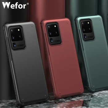 

for Samsung Galaxy S20 Ultra S20+ 5G Case,WEFOR Skin feel Ultra Thin Matt PC Back Cover with Rubber TPU Bumper Shockproof Case