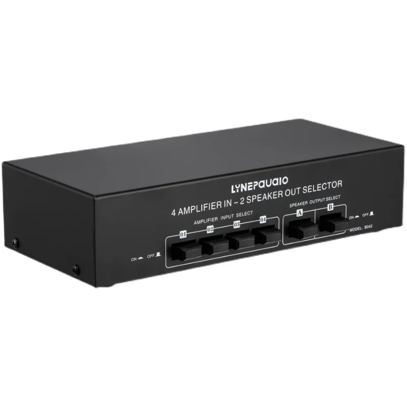 4 in 2 out passive power amplifier speaker selection switcher speaker switch splitter comparator no loss of sound quality