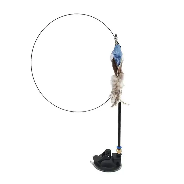 Pet Cat Toy Teaser Bell Feather Stretch Fishing Rod Play Wand Interactive Toys Pets Accessories High Qulity Replacement Heads 3