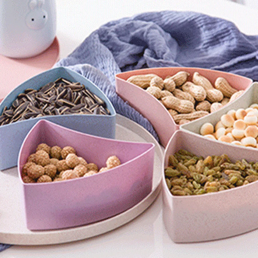 

Creative Dry Fruit Tray Snack Storage Box Home Living Room Candy Snack Plates Serving Storage Container Holder Home Organized