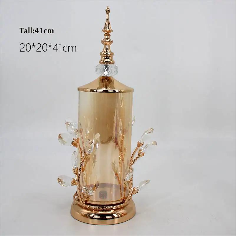Crystal L 41CM Европейские цветные Хрустальные стеклянные консервы для хранения сахарных банок, алмазная коробка для конфет, ватные палочки, ватные диски для домашнего хранения - Цвет: Crystal L 41CM