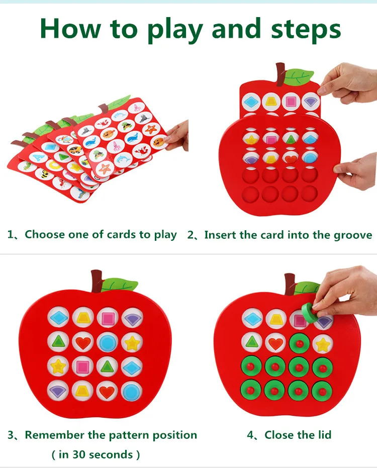 Apple Memory Matching Chess Games Wooden Toy Kids Puzzle Montessori Edycation Learning Toys Apple Memory Matching Chess Games Wooden Toy Kids Puzzle Montessori Edycation Learning Toys