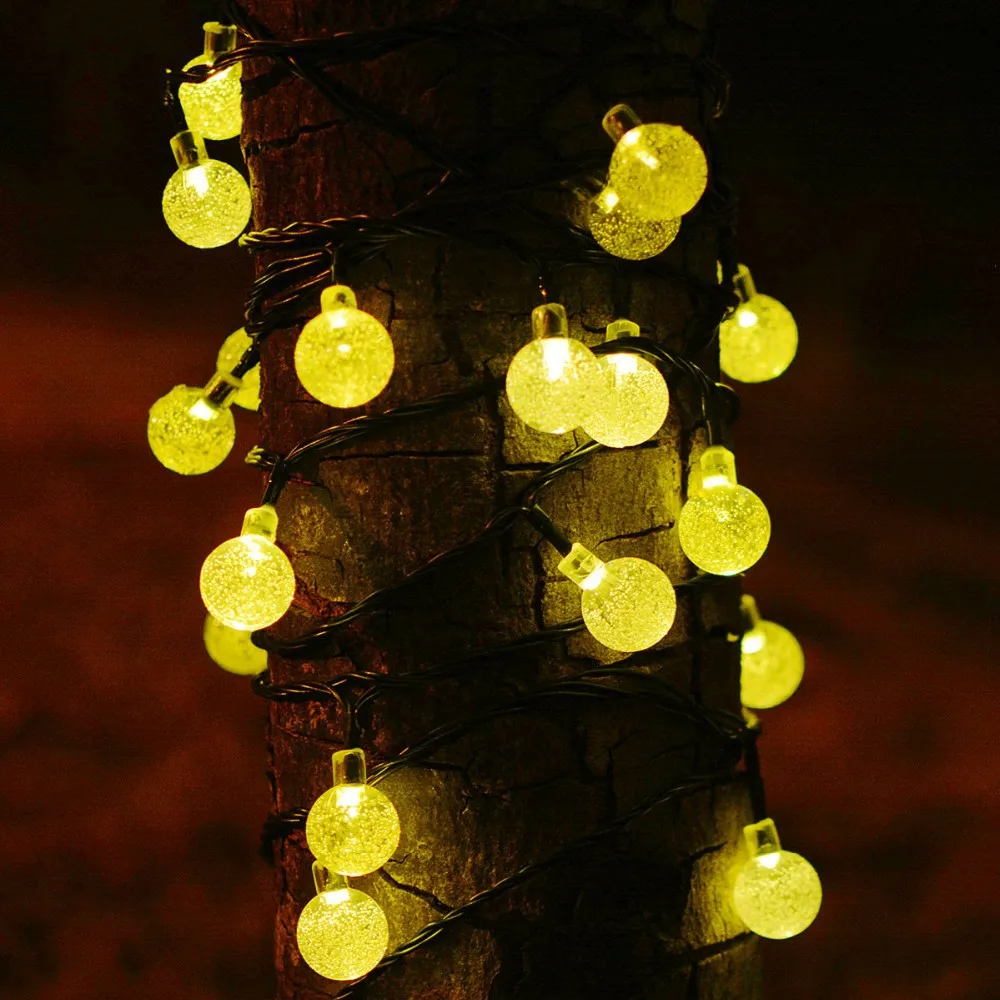 Солнечные гирлянды 50led пузырьковый шар Открытый водонепроницаемый праздник пейзаж внутренний двор украшение цвет освещение цепь