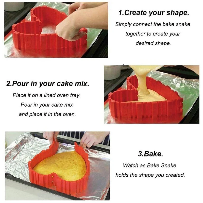 Nonstick Silicone DIY Baking Mould Tools Cake Pan Snake Shaper Molds Various Shapes Design Bread Pastry