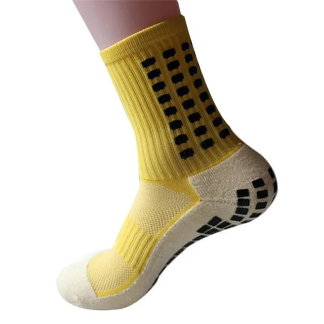 New Sports Anti Slip Soccer Socks Cotton Football Men Socks Calcetines (The Same Type As The Trusox) yellow