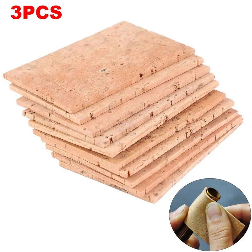 3PCS 60*40*2mm Natural Saxophone Cork Sheet Neck Joint Board Suitable for Alto/Soprano/Tenor Sax | Спорт и развлечения