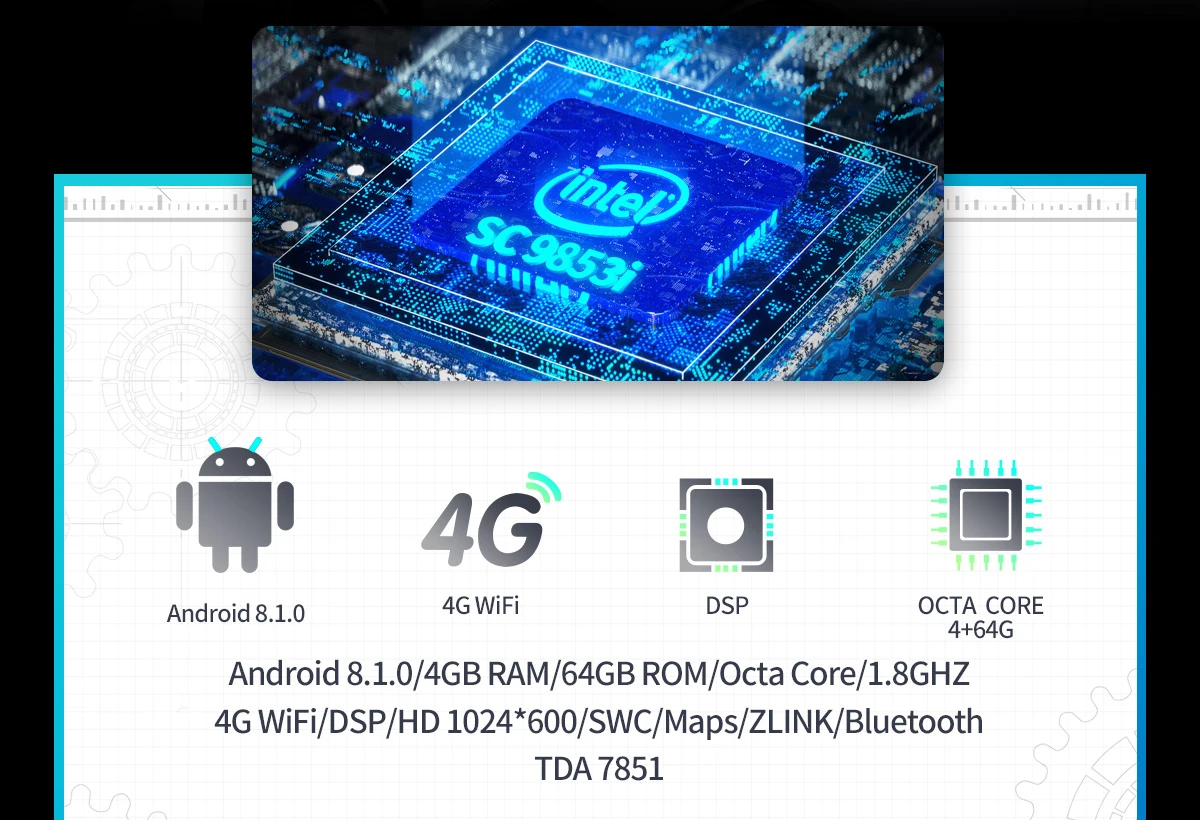 Top Android 8.1 octa core 64GB JOYING 10.1 inch 4G HD car dvd gps stereo for HYUNDAI IX25 CRETA radio video audio multimedia player 2