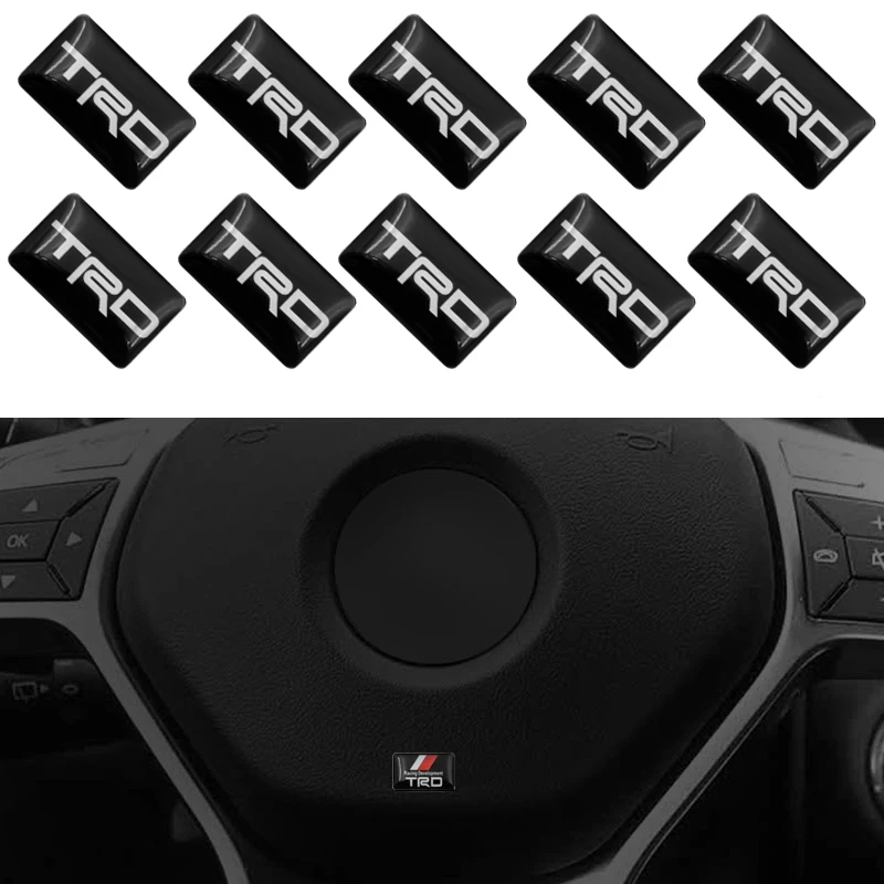 

10/50pcs of car small Decorative Badge covers Hubs steering wheel For Toyotas CROWN COROLLA REIZ TRD Racing LOGO car accessories