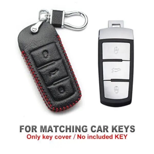 Автомобильный ключ кожаный чехол для Volkswagen Golf 4, 5, 6, 7, MK7 Passat CC Passat B6 B7 B8 Passat 3C CC Magotan R36 B5 B7L - Название цвета: Белый
