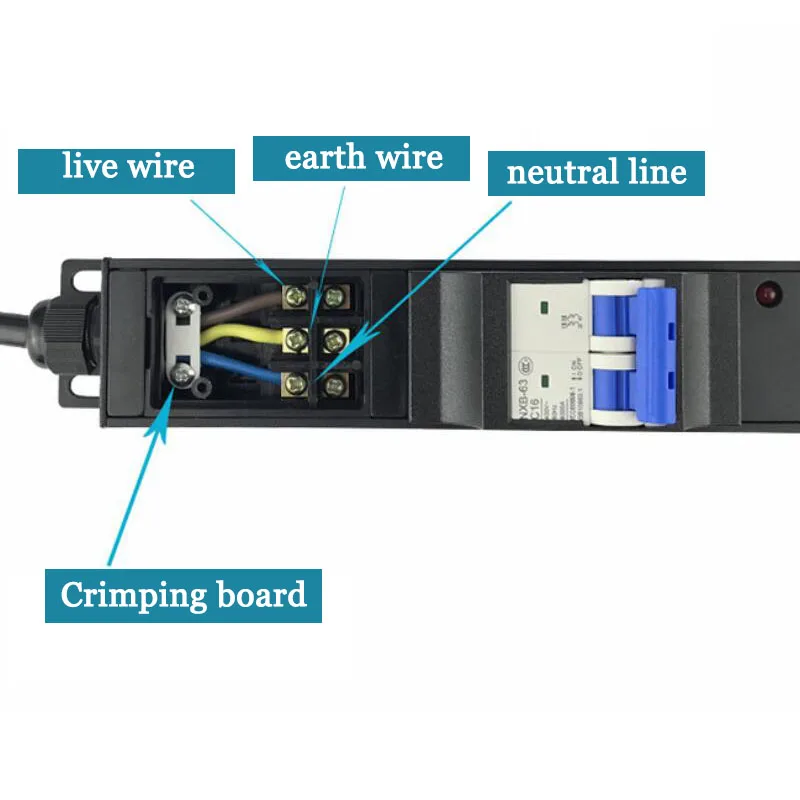 PDU шкаф промышленная розетка 10A 16A 2/4/6/8/10 AC клеммной колодкой универсальная розетка Мощность пропилен-каучука прокладки с воздушным выключателем выключатель розетка удлинителя