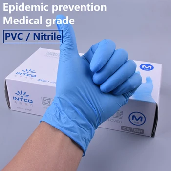 

Medical disposable examine gloves 100pcs/box Anti-static PVC gant latex jetable Gloves For Food Cleaning Gloves Accessories