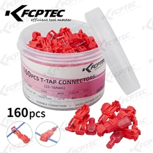 

t-tap Connector Wire Self-Stripping Quick Spade Lock Cable Electrical Insulated Male Disconnect Snap Splice Connector Terminals