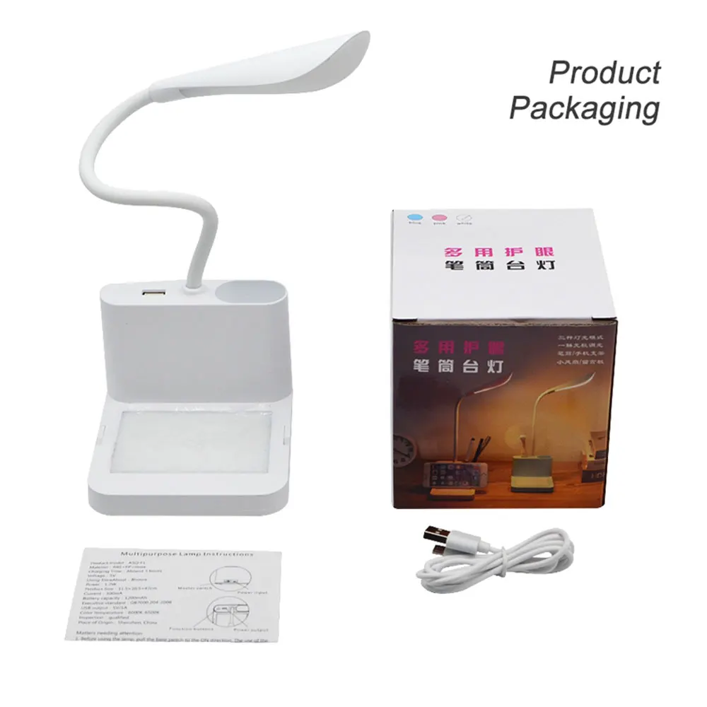 Светодиодная настольная лампа с зарядкой от USB приглушаемый гибкий светильник