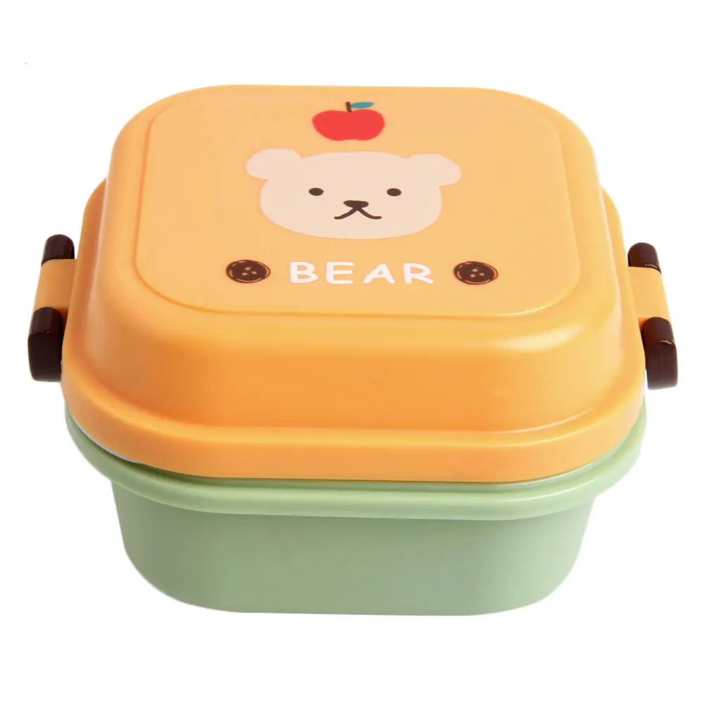 Милый мультфильм Ланч-бокс еда контейнер для хранения Портативный Bento ложка школы 72XF