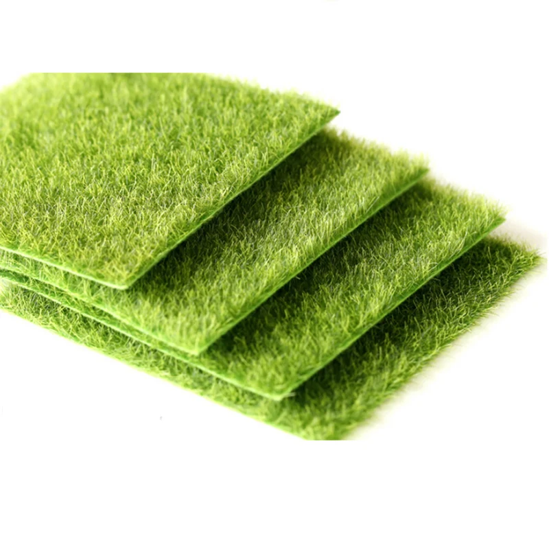 4pcs Artificial Garden Grass Lawn Moss Miniature Craft DIY Fairy Dollhouse Decor