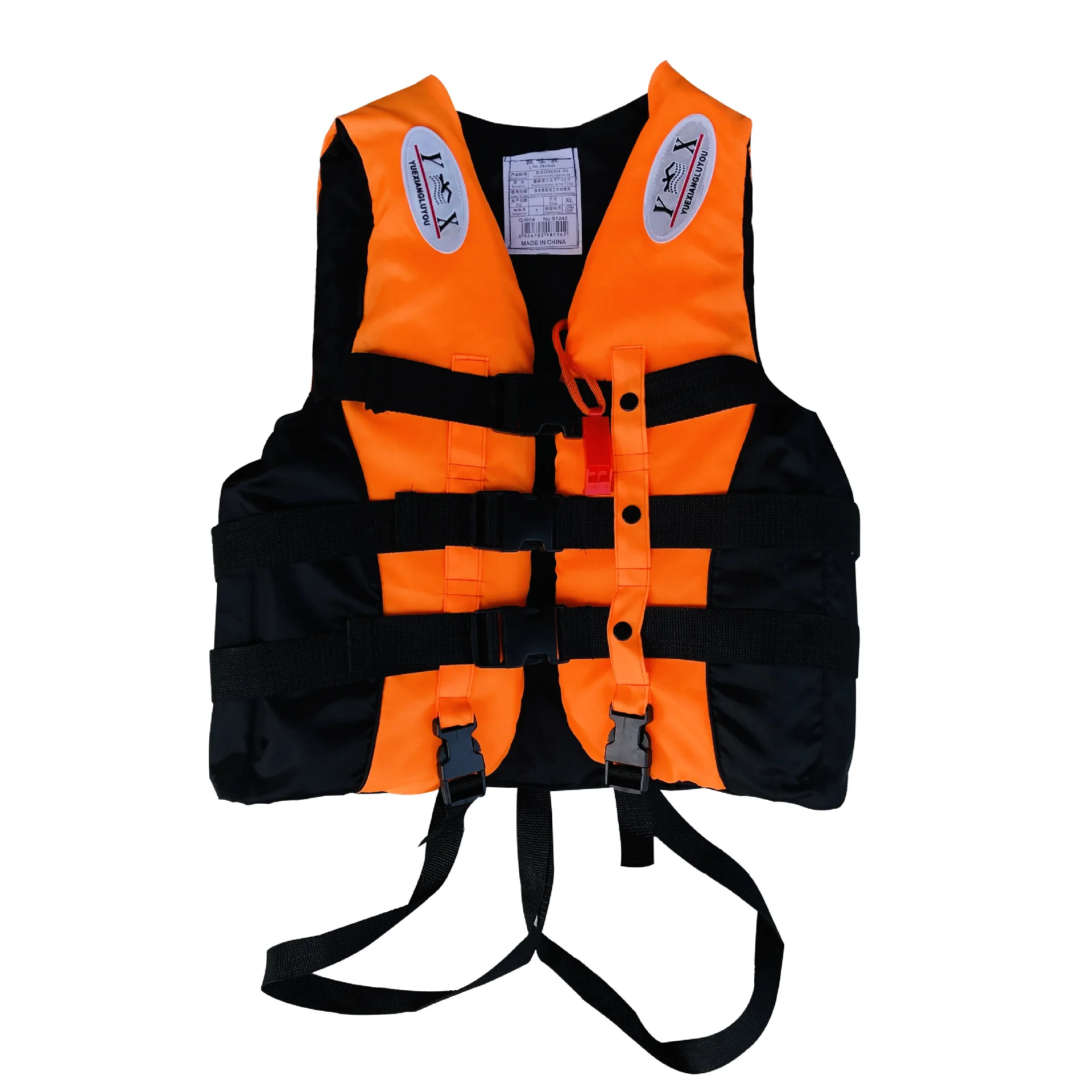 Оранжевый Universal Outdoor Swimming Boating Skiing Driving Vest Survival Suit Polyester Life Jacket for Adult Children with Pipe S-XXXL - Цвет: Оранжевый