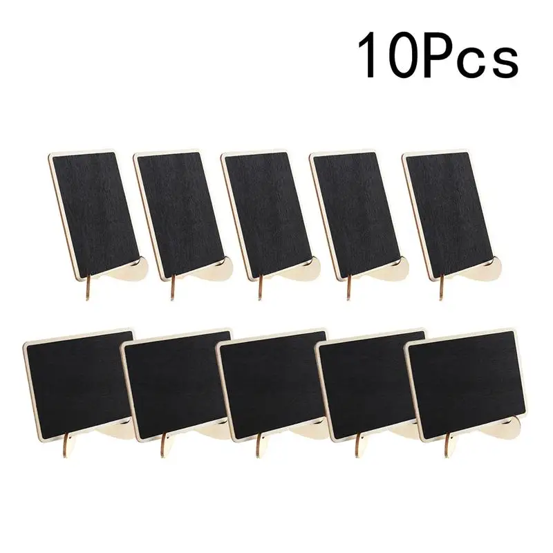 Wooden Chalkboard 10pcs Mini Rectangle Chalkboards with Support for Message Board Signs