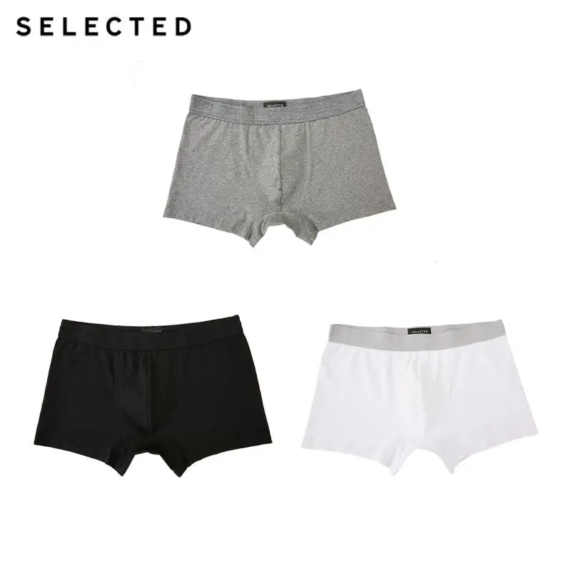 

SELECTED Men's Cotton-rich Pure Color 3-pack Knit Boxer Shorts A|419392509