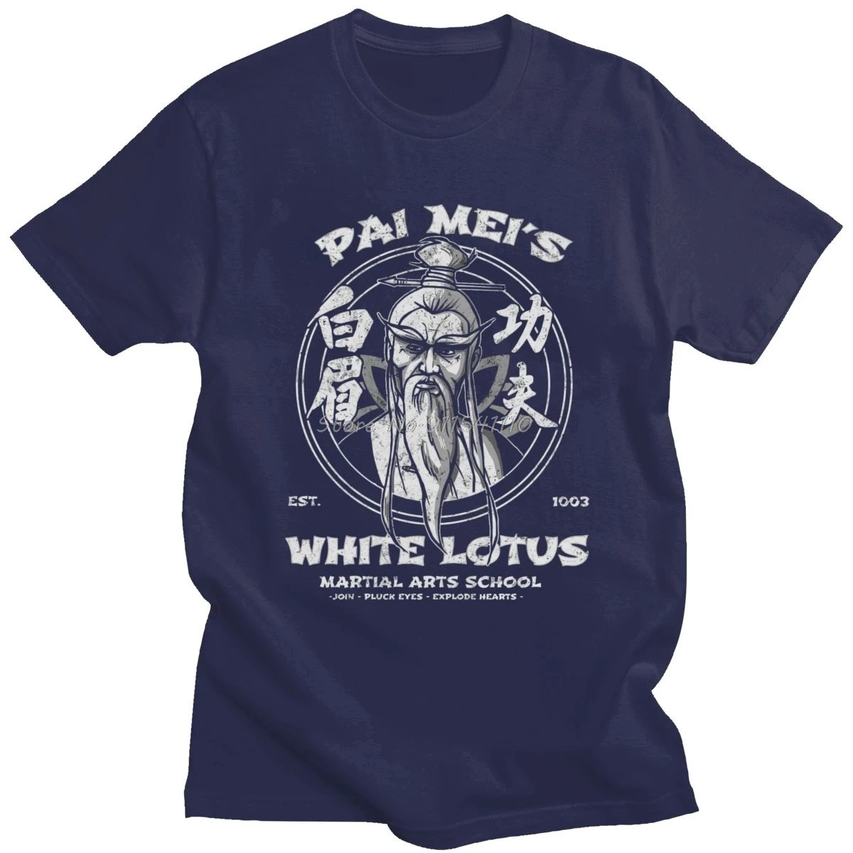 Pai Mei White Lotus Kill Bill T Shirt Men Cotton T-shirt Short Sleeves ...
