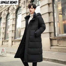 Зимняя мужская куртка для улицы, хит, модный длинный Зимний пуховик с капюшоном, Мужская Толстая теплая зимняя куртка, ветрозащитная парка