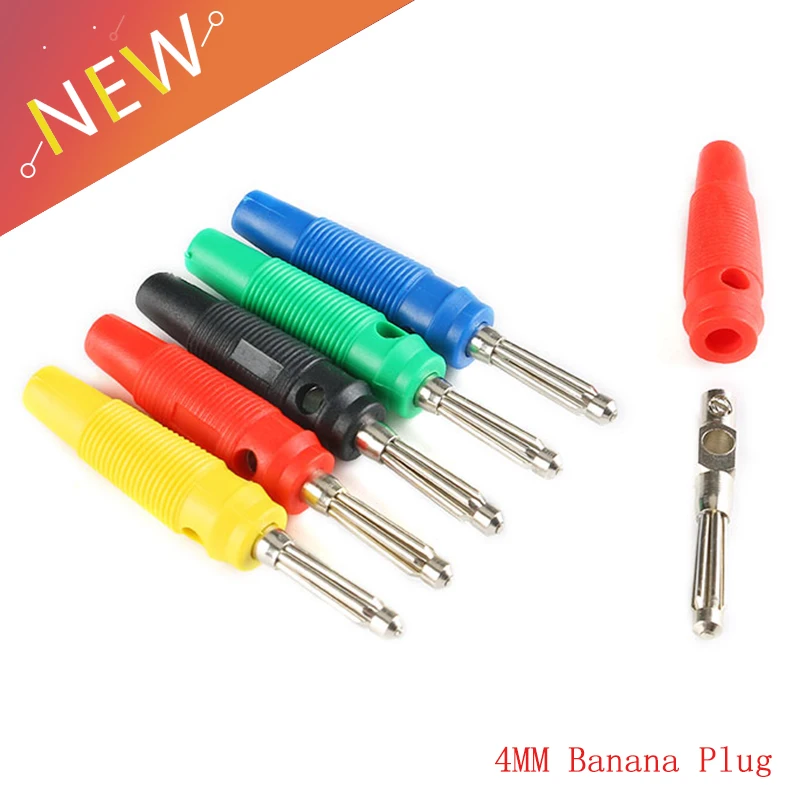 

2Pcs 4MM Banana Plug Audio Speaker Connectors Amplifier Speaker Binding Post 4mm Banana Jack Plug For Cable Terminals