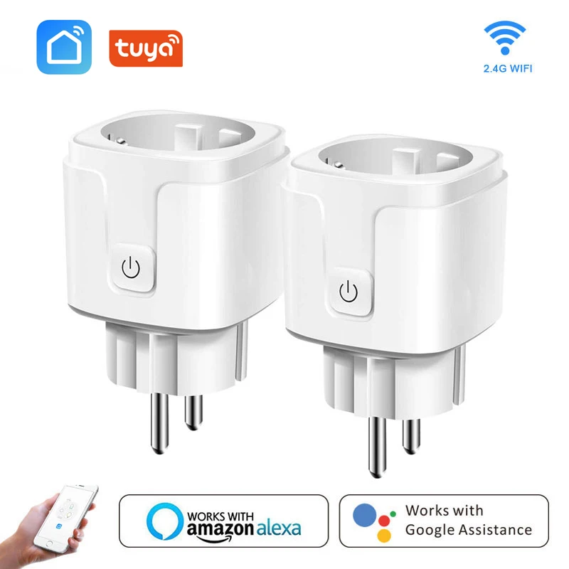 

Smart WiFi Plug Adaptor Remote Voice Control Power Monitor Socket 16A Outlet Timing Function work with Alexa Google Home Tuya